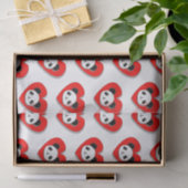 Papier Mousseline Cute Panda Bear Dans Le Coeur Rouge (Cadeau)