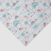 Papier Mousseline Cute Pastel Dinosaur Motif (Détail)