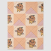 Papier Mousseline Cute Pastel Halloween Citrouille Motif chauve-sour (Recto)