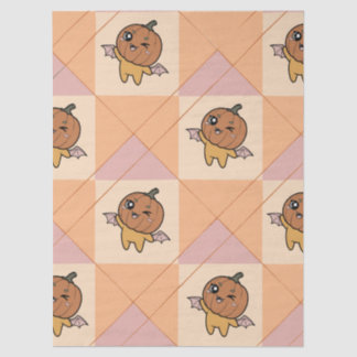Papier Mousseline Cute Pastel Halloween Citrouille Motif chauve-sour