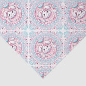 Papier Mousseline Cute Pastel Kawaii Bunny Dot Mandala Diamond Tile (Détail)