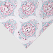 Papier Mousseline Cute Pastel Kawaii Bunny Dot Mandala Retro Ogee (Détail)