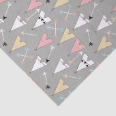 Papier Mousseline Cute Pastel Teepepees et flèches bohème (Détail)