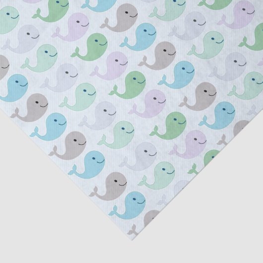 Papier Mousseline Cute Pastel Whales Motif (Détail)