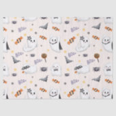 Papier Mousseline Cute Pastel White Boo Ghost Halloween (Recto)