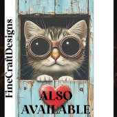 Papier Mousseline Cute Peeking Steampunk Tabby Kitten AP5 Découpage