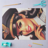 Papier Mousseline Cute Pilote Militaire Pin-up (Artisanat)