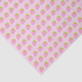 Papier Mousseline Cute Pink Strawberries Pattern (Détail)