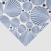 Papier Mousseline Cute plage bleu coquillage motif (Détail)
