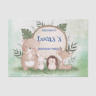 Papier Mousseline Cute porcupine Ours anniversaire jungle fête d'ann