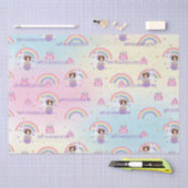 Papier Mousseline Cute Princess et Unicorn Rainbow Birthday Custom (Artisanat)