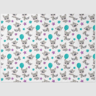 Papier Mousseline Cute Raccoon Motif