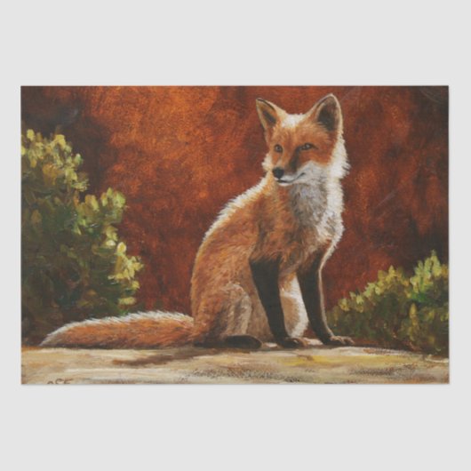 Papier Mousseline Cute Red Fox (Recto)