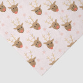 Papier Mousseline Cute Reindeer Motif Snowflakes Orange (Détail)