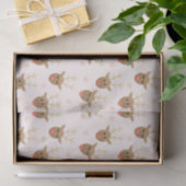 Papier Mousseline Cute Reindeer Motif Snowflakes Orange (Cadeau)