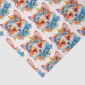 Papier Mousseline Cute Renard orange avec Couronne florale (Détail)