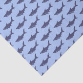 Papier Mousseline Cute requin Bébé Aquarelle Bleu Anniversaire Enfan (Détail)