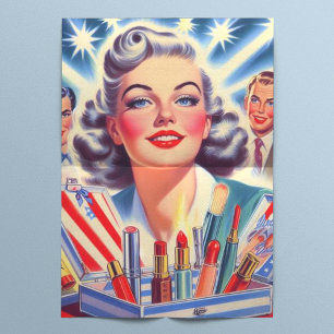 Papier Mousseline Cute Retro Maquillage Pin Up