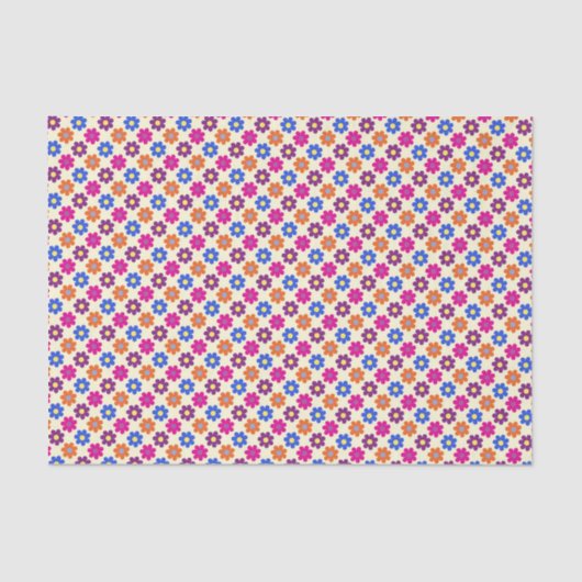 Papier Mousseline Cute Retro Penny Flower Pattern (Recto)