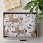 Papier Mousseline Cute Retro Reindeer Christmas (Cadeau)