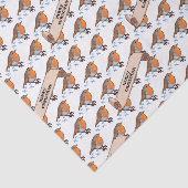 Papier Mousseline Cute Robin Joyeux Noël 80s Retro Motif d'oiseaux (Détail)