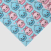 Papier Mousseline Cute Rose ou Bleu Genre Révéler Cupcakes (Détail)