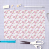 Papier Mousseline Cute Rose Unicornes & Coeurs Doodles Motif (Artisanat)