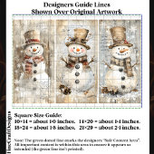 Papier Mousseline Cute Shabby Chic Snowmen Beige AL8 Découpage