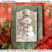 Papier Mousseline Cute Shabby Chic Snowmen Beige AL8 Découpage