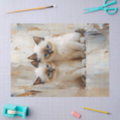 Papier Mousseline Cute Siamese Kittens Peinture Découpage (Artisanat)