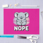 Papier Mousseline Cute Sleeping Koala “Nope” Funny Cartoon (Artisanat)