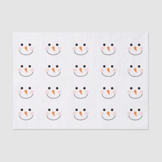Papier Mousseline Cute Snowman Face Simple Motif (Recto)