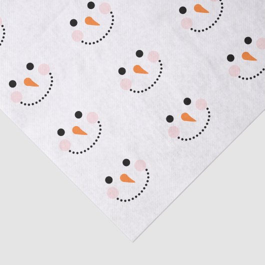 Papier Mousseline Cute Snowman Face Simple Motif (Détail)