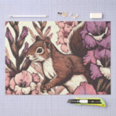 Papier Mousseline Cute Squirrel Art Nature Amateurs d'écureuils flor (Artisanat)