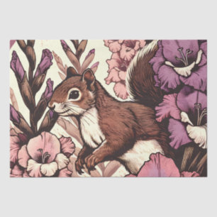 Papier Mousseline Cute Squirrel Art Nature Amateurs d'écureuils flor