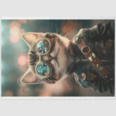 Papier Mousseline Cute Steampunk Adorable Chat Kitten G1 Découpage (Recto)