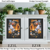 Papier Mousseline Cute Steampunk Beagle Dog Aviator EZ1R Decoupage