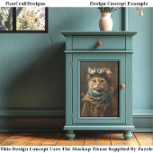 Papier Mousseline Cute Steampunk Chat Whimsical Attire A5R Découpage