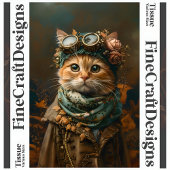 Papier Mousseline Cute Steampunk Chat Whimsical Attire A5R Découpage