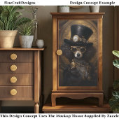 Papier Mousseline Cute Steampunk Chien En Peinture Casquette D3R Déc