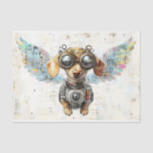 Papier Mousseline Cute Steampunk Flying Dachshund AW2 Découpage (Recto)