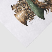 Papier Mousseline Cute Steampunk Oiseaux engrenages Cogs Casquette D (Détail)