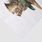 Papier Mousseline Cute Steampunk Oiseaux engrenages Cogs Casquette D (Détail)