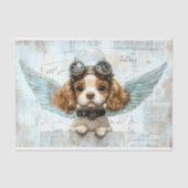 Papier Mousseline Cute Steampunk Spaniel Avec Ailes AW1 Découpage (Recto)