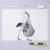 Papier Mousseline Cute Stork & Baby Baby shower moderne (Artisanat)