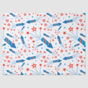 Papier Mousseline Cute Stylisé Fireworks Freedom Motif