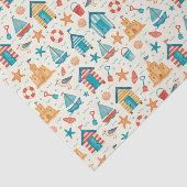 Papier Mousseline Cute Summer Beach Ocean Pattern Tissue Paper (Détail)