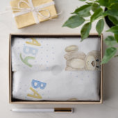 Papier Mousseline Cute Teddy Ours Bleu À petits pois Baby Boy (Cadeau)