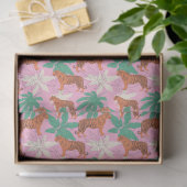 Papier Mousseline Cute Tiger Pattern Vibrant Pink and Orange Jungle (Cadeau)