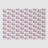 Papier Mousseline Cute tiled girls unicorn party (Recto)
